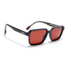 Cyrus 53 | Black Rectangle Polarized Sunglasses | Red Lens - PMG7942