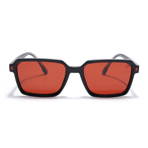 Cyrus 53 | Black Rectangle Polarized Sunglasses | Red Lens - PMG7942