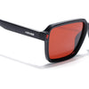 Cyrus 53 | Black Rectangle Polarized Sunglasses | Red Lens - PMG7942