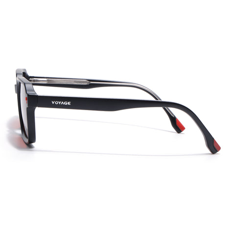 Cyrus 53 | Black Rectangle Polarized Sunglasses | Red Lens - PMG7942