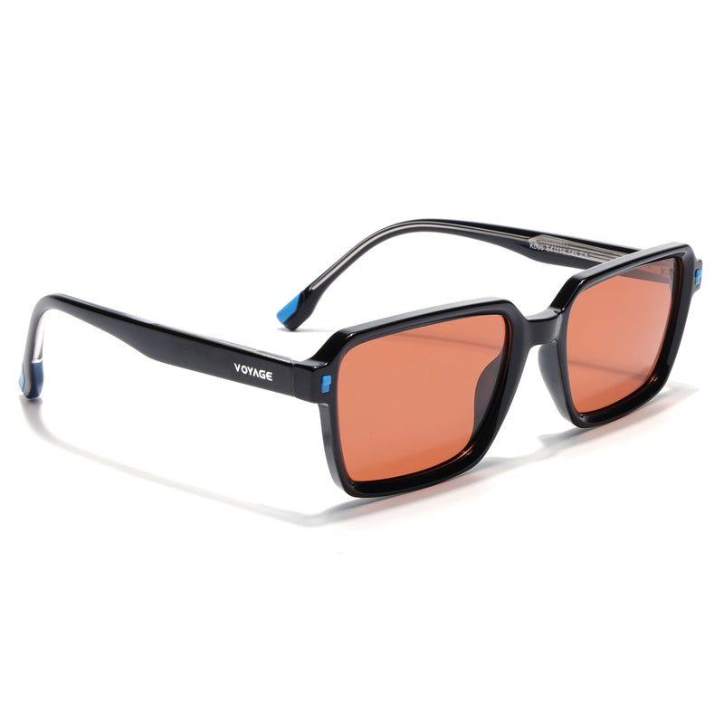 Cyrus 53 | Black Rectangle Polarized Sunglasses | Brown Lens - PMG7943