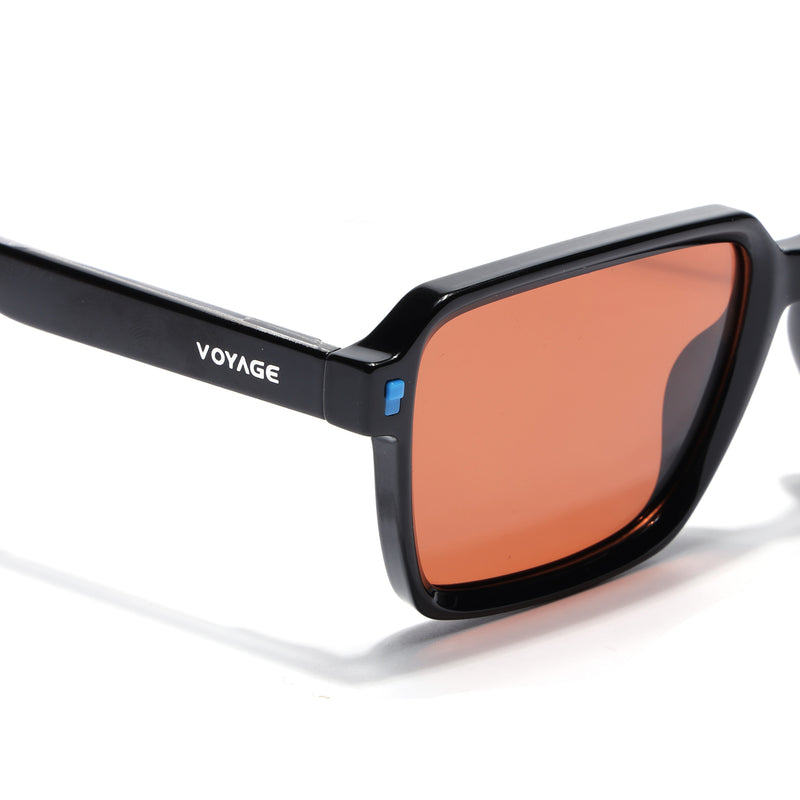 Cyrus 53 | Black Rectangle Polarized Sunglasses | Brown Lens - PMG7943