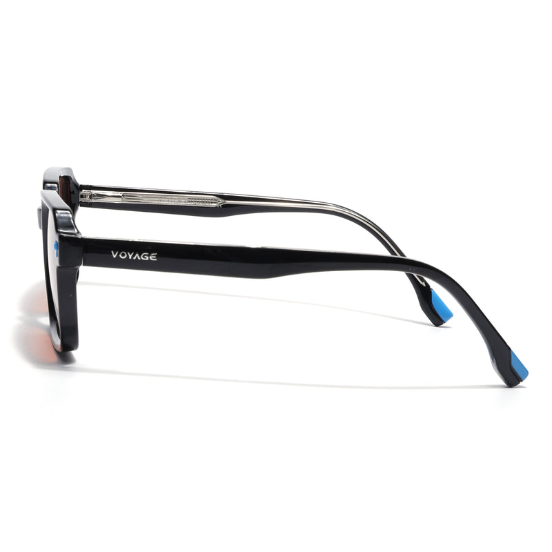Cyrus 53 | Black Rectangle Polarized Sunglasses | Brown Lens - PMG7943