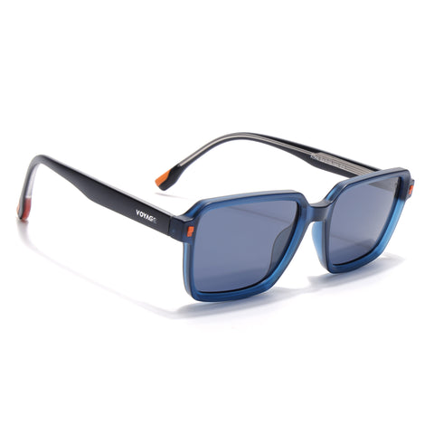 Cyrus 53 | Blue Rectangle Polarized Sunglasses | Blue Lens - PMG7945