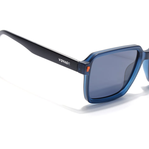Cyrus 53 | Blue Rectangle Polarized Sunglasses | Blue Lens - PMG7945