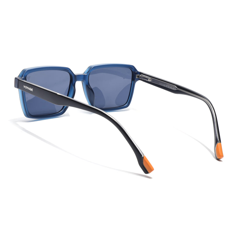 Cyrus 53 | Blue Rectangle Polarized Sunglasses | Blue Lens - PMG7945
