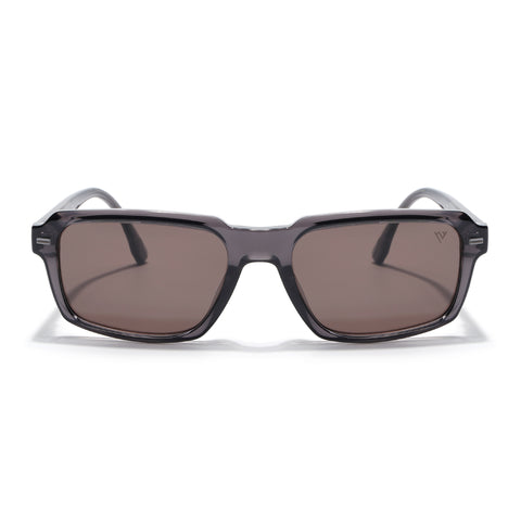 Cyrus 52 | Grey Rectangle Polarized Sunglasses | Black Lens - PMG7890