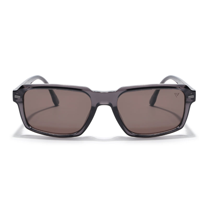 Cyrus 52 | Grey Rectangle Polarized Sunglasses | Black Lens - PMG7890