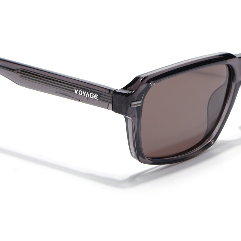 Cyrus 52 | Grey Rectangle Polarized Sunglasses | Black Lens - PMG7890