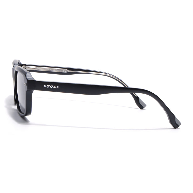 Cyrus 52 | Black Rectangle Polarized Sunglasses | Black Lens - PMG7891