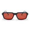 Cyrus 52 | Black Rectangle Polarized Sunglasses | Red Lens - PMG7892
