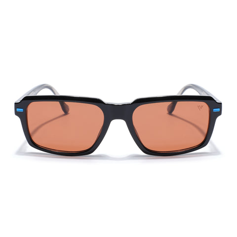 Cyrus 52 | Black Rectangle Polarized Sunglasses | Orange Lens - PMG7893