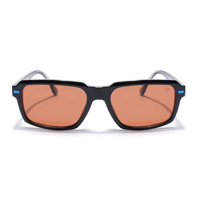 Cyrus 52 | Black Rectangle Polarized Sunglasses | Orange Lens - PMG7893