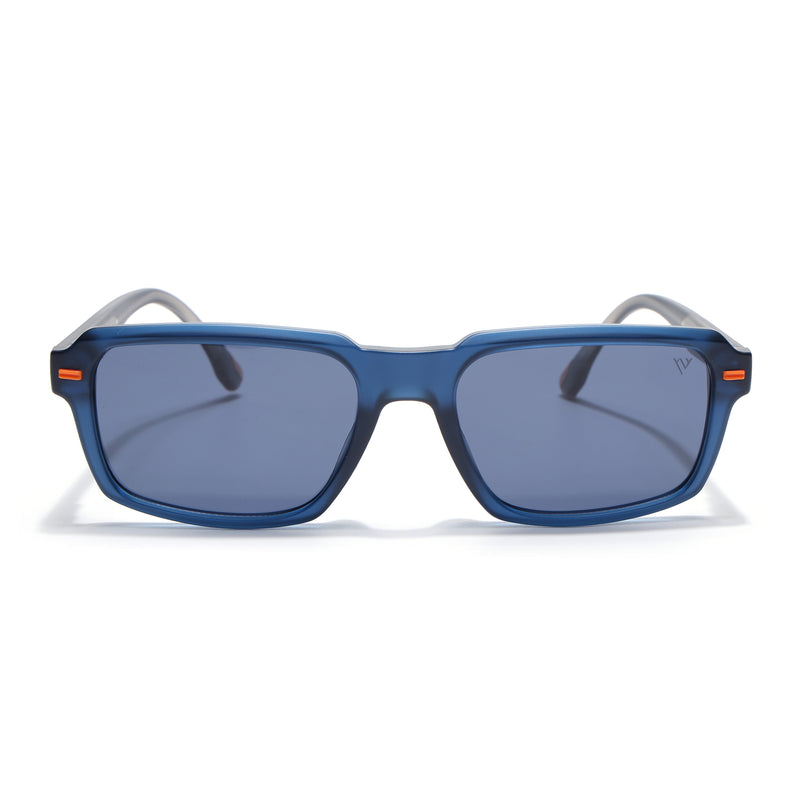 Cyrus 52 | Blue Rectangle Polarized Sunglasses | Blue Lens - PMG7894
