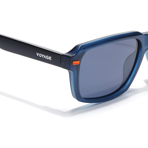 Cyrus 52 | Blue Rectangle Polarized Sunglasses | Blue Lens - PMG7894