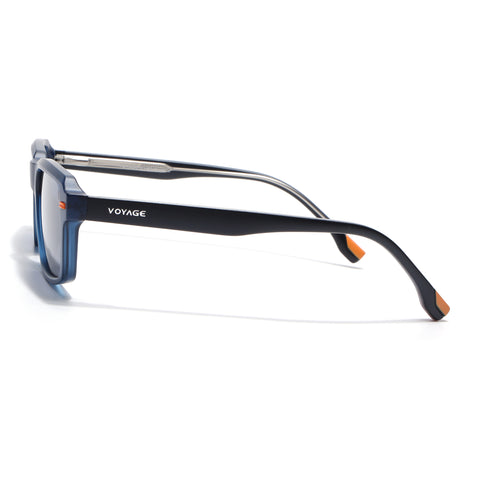 Cyrus 52 | Blue Rectangle Polarized Sunglasses | Blue Lens - PMG7894