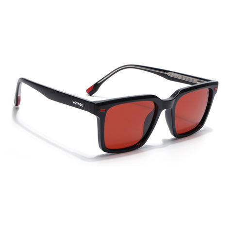 Cyrus 51 | Black Wayfarer Polarized Sunglasses | Red Lens - PMG7856