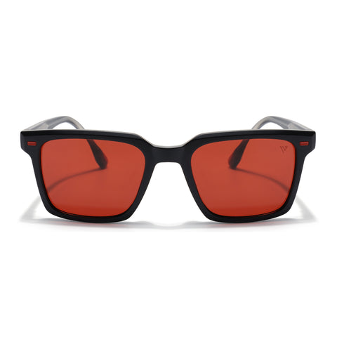 Cyrus 51 | Black Wayfarer Polarized Sunglasses | Red Lens - PMG7856