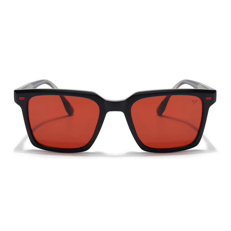 Cyrus 51 | Black Wayfarer Polarized Sunglasses | Red Lens - PMG7856