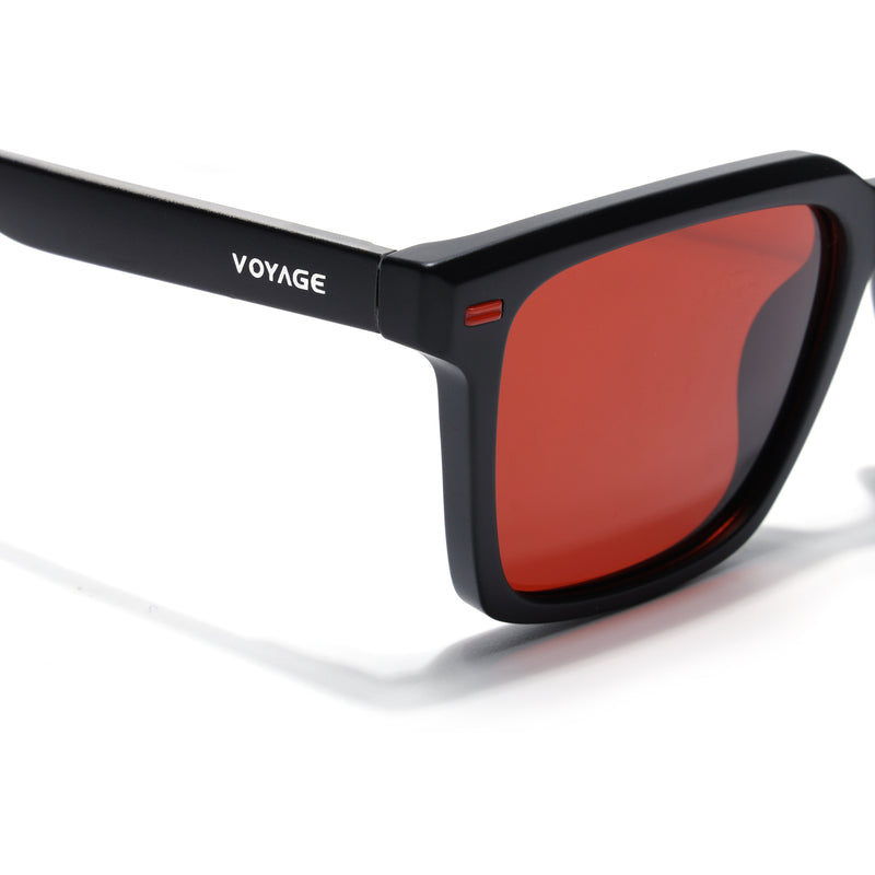 Cyrus 51 | Black Wayfarer Polarized Sunglasses | Red Lens - PMG7856