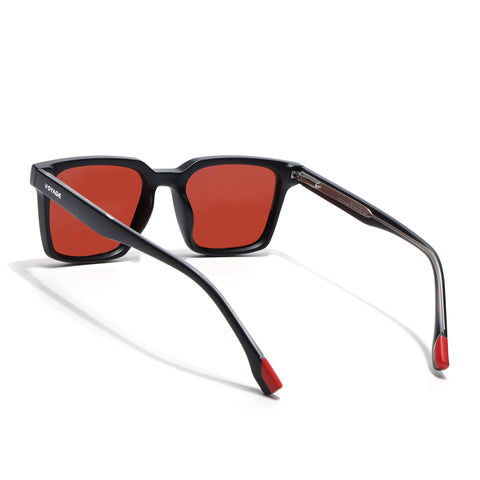 Cyrus 51 | Black Wayfarer Polarized Sunglasses | Red Lens - PMG7856