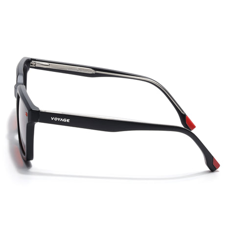 Cyrus 51 | Black Wayfarer Polarized Sunglasses | Red Lens - PMG7856