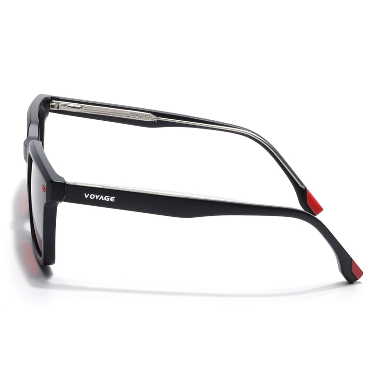 Cyrus 51 | Black Wayfarer Polarized Sunglasses | Red Lens - PMG7856
