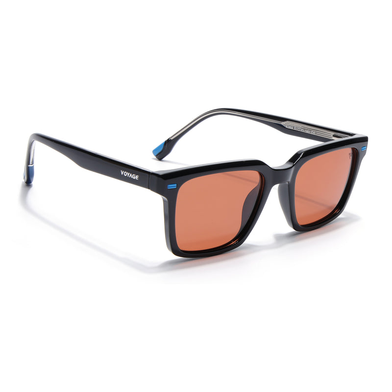 Cyrus 51 | Black Wayfarer Polarized Sunglasses  | Orange Lens - PMG7857