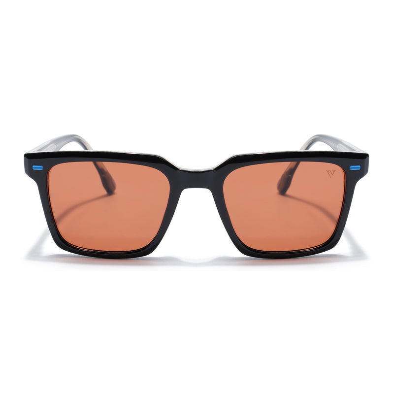 Cyrus 51 | Black Wayfarer Polarized Sunglasses  | Orange Lens - PMG7857