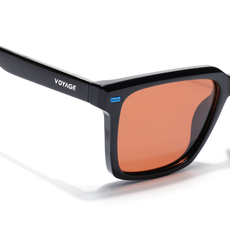 Cyrus 51 | Black Wayfarer Polarized Sunglasses  | Orange Lens - PMG7857