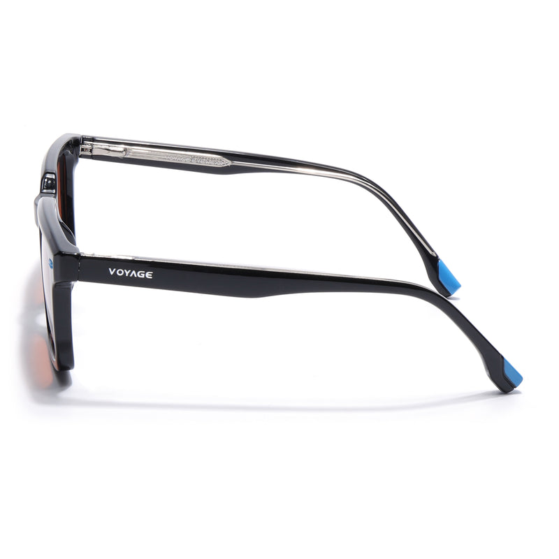 Cyrus 51 | Black Wayfarer Polarized Sunglasses  | Orange Lens - PMG7857