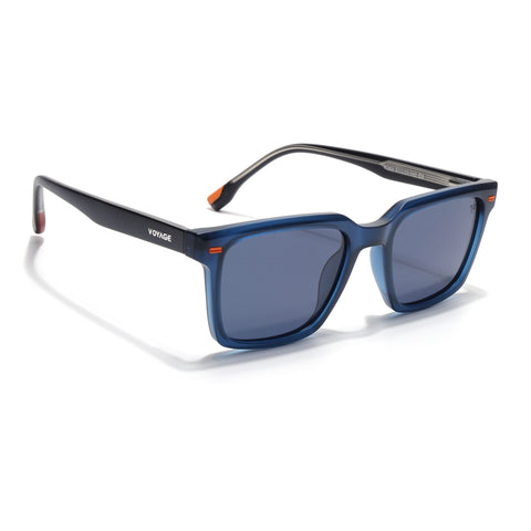 Cyrus 51 | Blue Wayfarer Polarized Sunglasses | Blue Lens - PMG7858