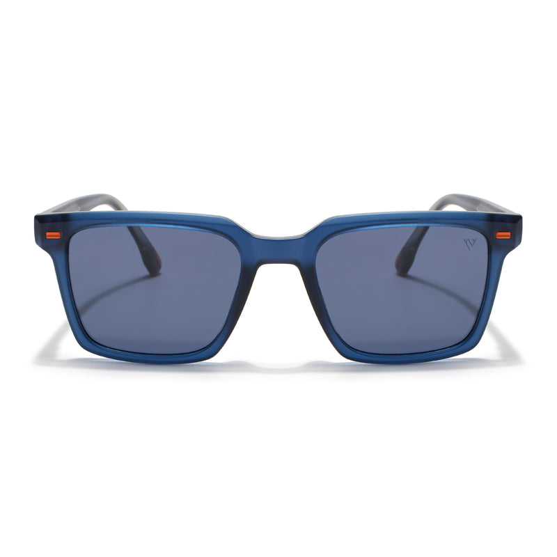 Cyrus 51 | Blue Wayfarer Polarized Sunglasses | Blue Lens - PMG7858