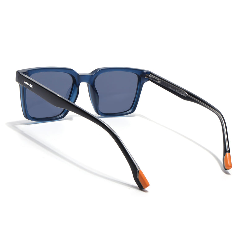 Cyrus 51 | Blue Wayfarer Polarized Sunglasses | Blue Lens - PMG7858