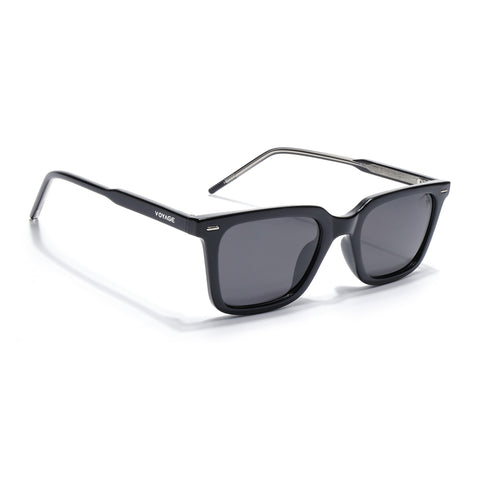 Wayfarer Polarized Sunglasses for Men & Women (Black Lens | Black Frame - PMG7872)