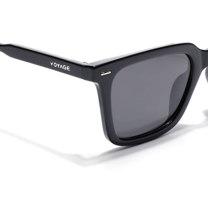 Wayfarer Polarized Sunglasses for Men & Women (Black Lens | Black Frame - PMG7872)