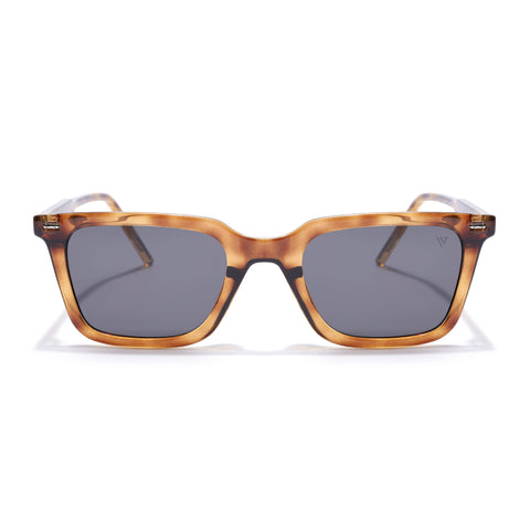 Wayfarer Polarized Sunglasses for Men & Women (Black Lens | Demi Brown Frame - PMG7873)