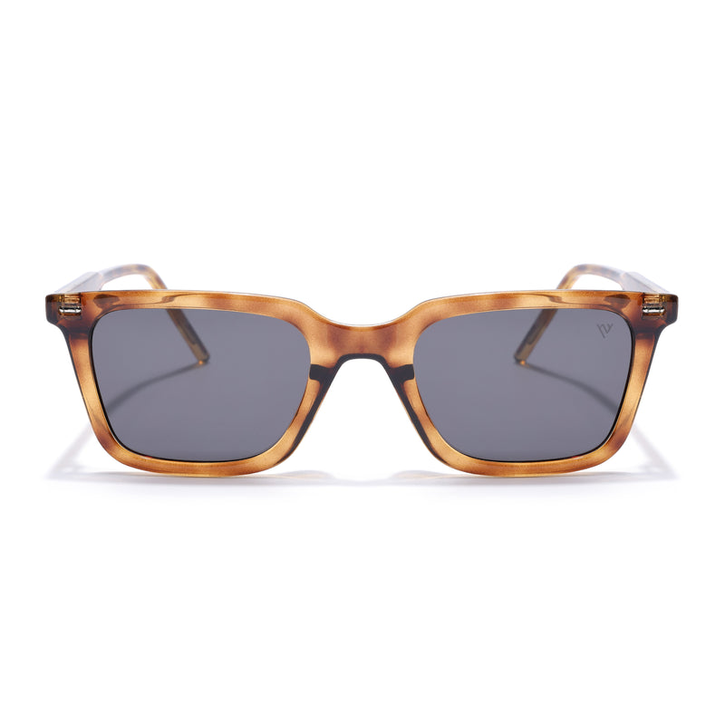Wayfarer Polarized Sunglasses for Men & Women (Black Lens | Demi Brown Frame - PMG7873)