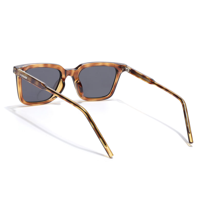 Wayfarer Polarized Sunglasses for Men & Women (Black Lens | Demi Brown Frame - PMG7873)