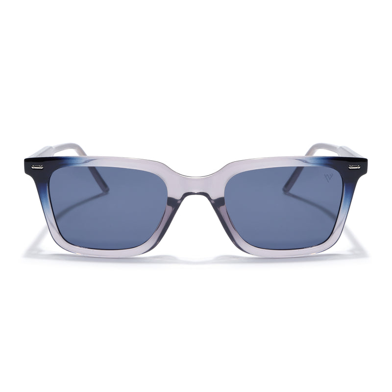 Wayfarer Polarized Sunglasses for Men & Women (Blue Lens | Dark Grey Frame - PMG7874)
