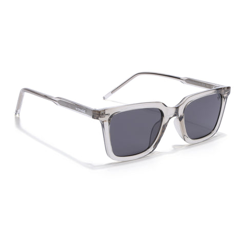 Wayfarer Polarized Sunglasses for Men & Women (Black Lens | Grey Frame - PMG7875)