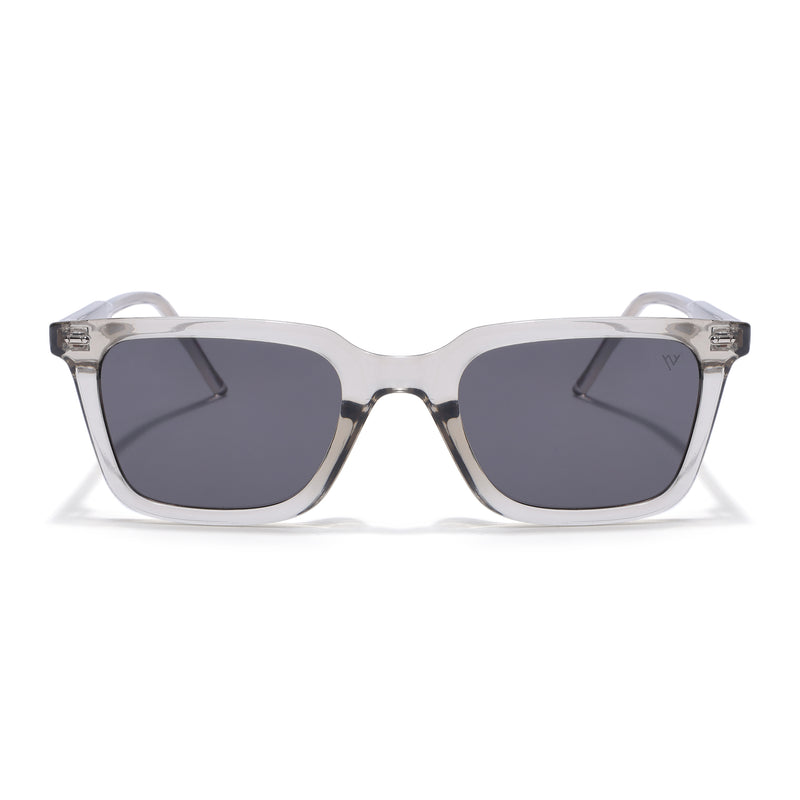 Wayfarer Polarized Sunglasses for Men & Women (Black Lens | Grey Frame - PMG7875)