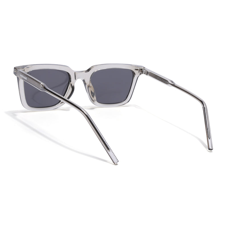 Wayfarer Polarized Sunglasses for Men & Women (Black Lens | Grey Frame - PMG7875)