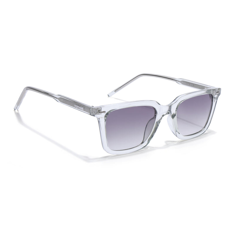Wayfarer Polarized Sunglasses for Men & Women (Brown Lens | Light Grey Frame - PMG7876)