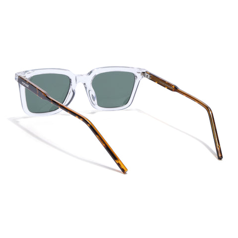 Wayfarer Polarized Sunglasses for Men & Women (Green Lens | Transparent Frame - PMG7877)
