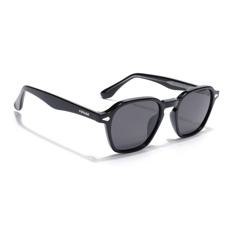 Wayfarer Polarized Sunglasses for Men & Women (Black Lens | Black Frame - PMG7971)