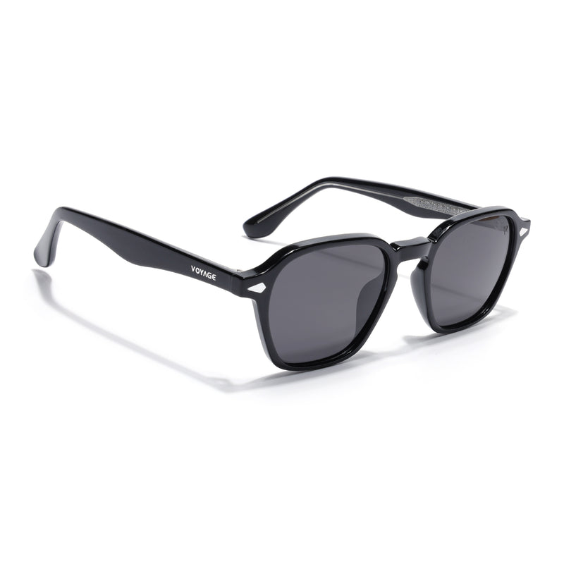 Wayfarer Polarized Sunglasses for Men & Women (Black Lens | Black Frame - PMG7971)