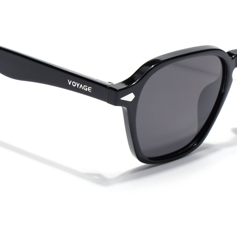 Wayfarer Polarized Sunglasses for Men & Women (Black Lens | Black Frame - PMG7971)