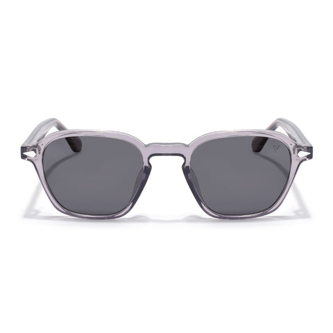 Wayfarer Polarized Sunglasses for Men & Women (Black Lens | Grey Frame - PMG7972)