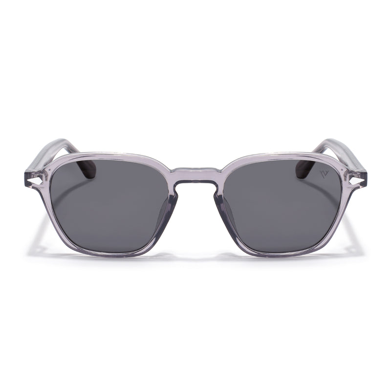 Wayfarer Polarized Sunglasses for Men & Women (Black Lens | Grey Frame - PMG7972)
